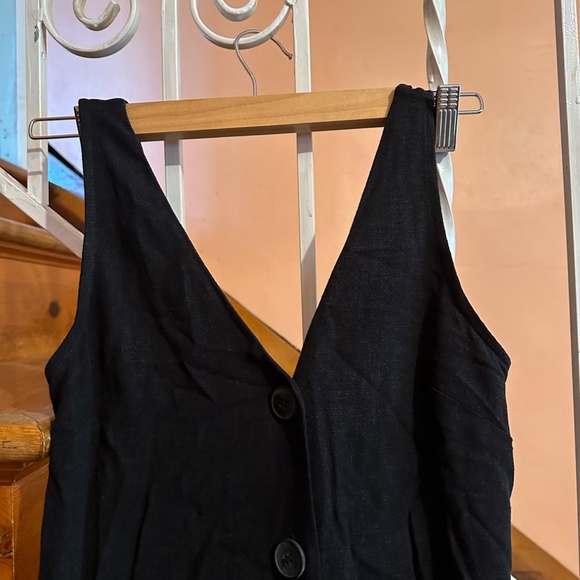 Topshop button through casual jumspuit in black - Picture 4 of 11